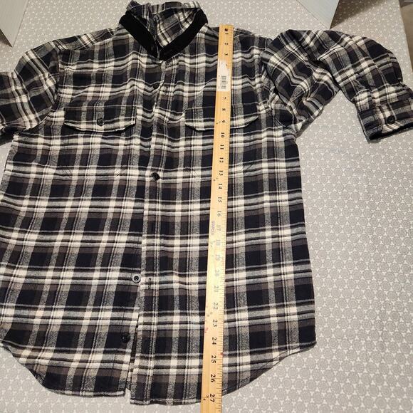 Mens, Rainforest  flannel shirt black white,sz L - Picture 6 of 6
